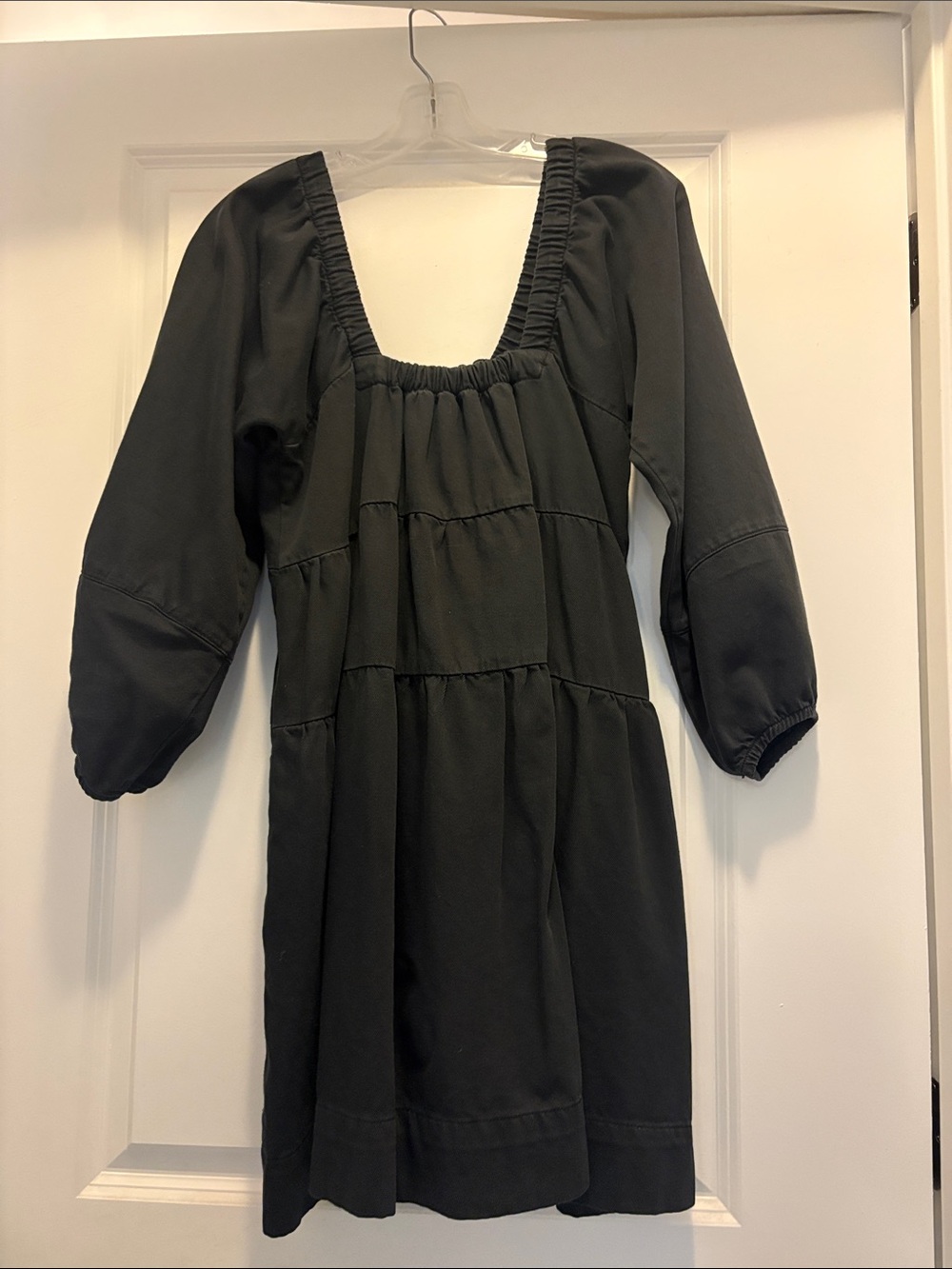 Free People black tiered dress with pockets
